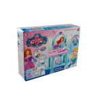 Toaletný stolík Beauty Set so zrkadlovým svetlom modro-ružový